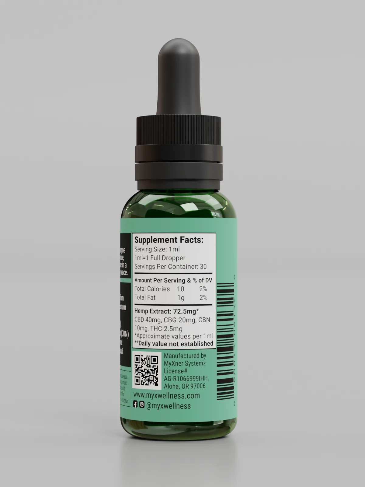 CBD and CBG Full Spectrum Oil for Sleep & Pain Relief - My X Wellness